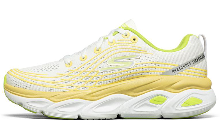 (Women) Skechers Max Cushioning Ultimate Low-Top White/Yellow 17691-WMLT