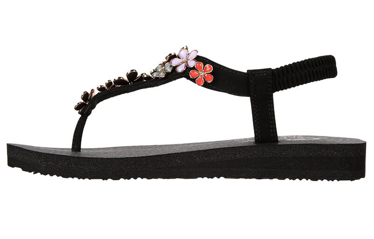 (Women) Skechers Meditation-Glass Daisy 'Black Fashion Sandal' 32922-BKMT