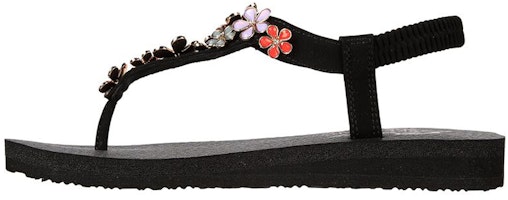 (Women) Skechers Meditation-Glass Daisy 'Black Fashion Sandal' 32922-BKMT (Women) Skechers Meditation-Glass Daisy 'Black Fashion Sandal' 32922-BKMT