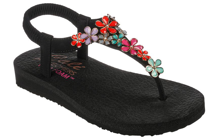 Lookbook (W) Skechers Meditation-Glass Daisy 'Sandal Fashion Hitam' 32922-BKMT