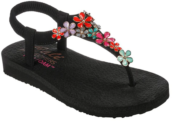 (W) Skechers Meditation-Glass Daisy 'Sandal Fashion Hitam' 32922-BKMT Lookbook (W) Skechers Meditation-Glass Daisy 'Sandal Fashion Hitam' 32922-BKMT