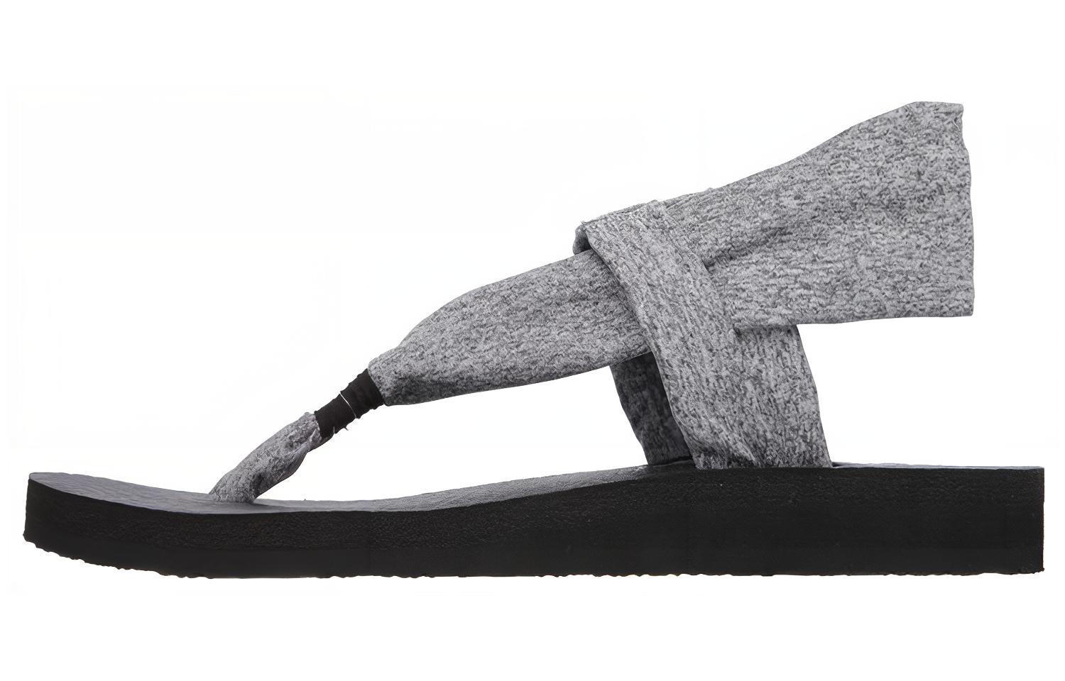 (Women) Skechers Meditation-Studio Kicks Slip-On Sandal 'Grey Black' 38615-GRY