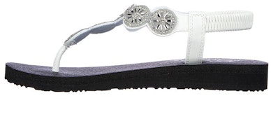 (Women) Skechers Meditation-Sweet Sparkle Slip-On 'Black White' 119291-WHT (Women) Skechers Meditation-Sweet Sparkle Slip-On 'Black White' 119291-WHT
