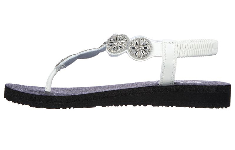 (Women) Skechers Meditation-Sweet Sparkle Slip-On 'Black White' 119291-WHT