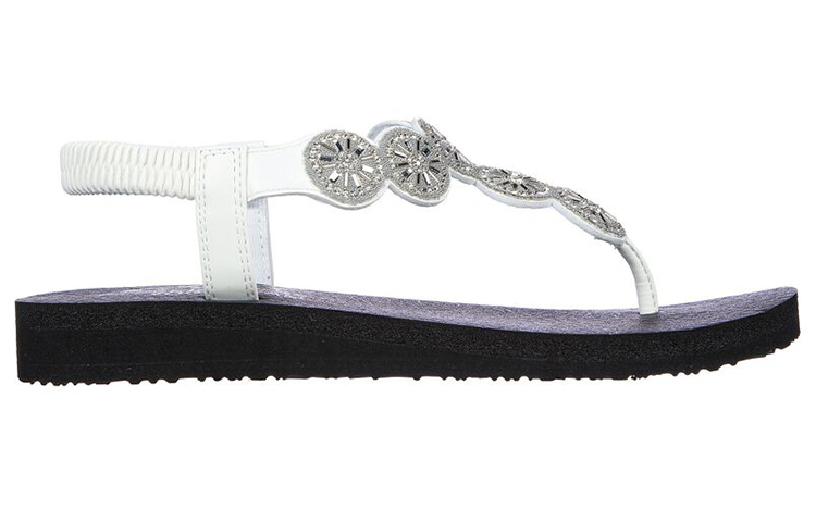 Order (W) Skechers Meditation-Sweet Sparkle Slip-On 'Hitam Putih' 119291-WHT