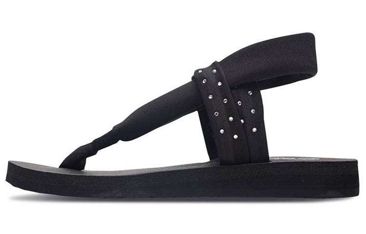 (Women) Skechers Meditation 'Fashion Strap Sandal Black' 38612-BLK