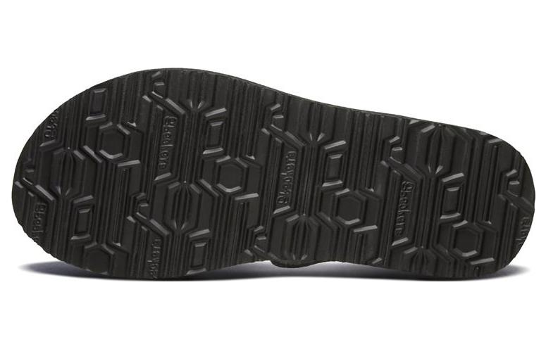 Shop Skechers 冥想全黑色女款夹趾平底凉鞋