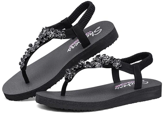 (Women) Skechers Meditation Sandal 'All Black' 32922-BBK Lookbook (Women) Skechers Meditation Sandal 'All Black' 32922-BBK