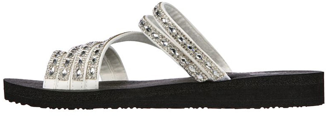 (Women) Skechers Meditation Sandal 'Black and White' 119287-WHT Buy (Women) Skechers Meditation Sandal 'Black and White' 119287-WHT