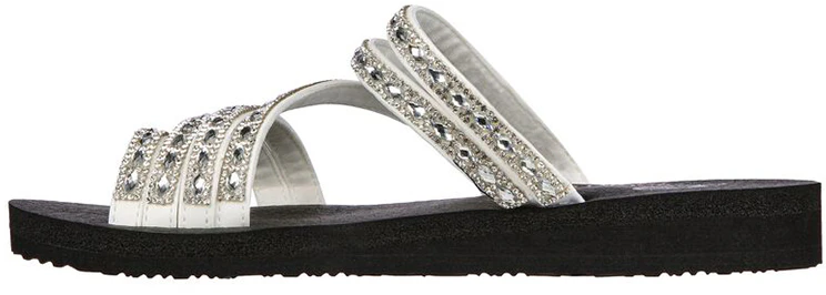 women-skechers-meditation-sandal-black-and-white-119287-wht