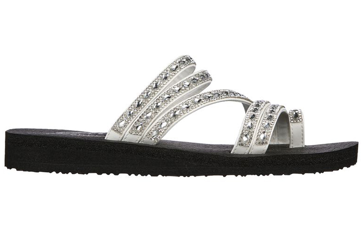 Order (W) Skechers Sandal Meditasi 'Hitam dan Putih' 119287-WHT