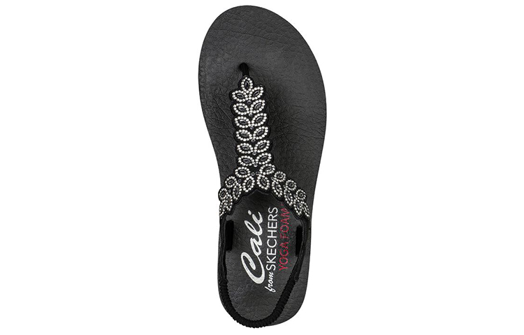 Shop (Women) Skechers Meditation Sandal 'Black and White' 119311-BLK
