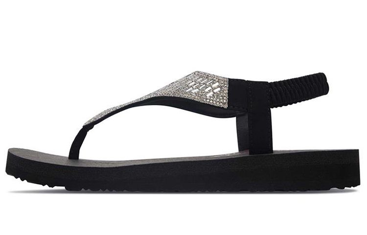 (Women) Skechers Meditation Sandal 'Black Fashion Strap' 31560-BLK