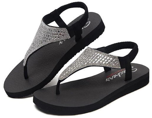 Skechers Meditation 時尚背帶式涼鞋 女款 黑色 Lookbook Skechers Meditation 時尚背帶式涼鞋 女款 黑色