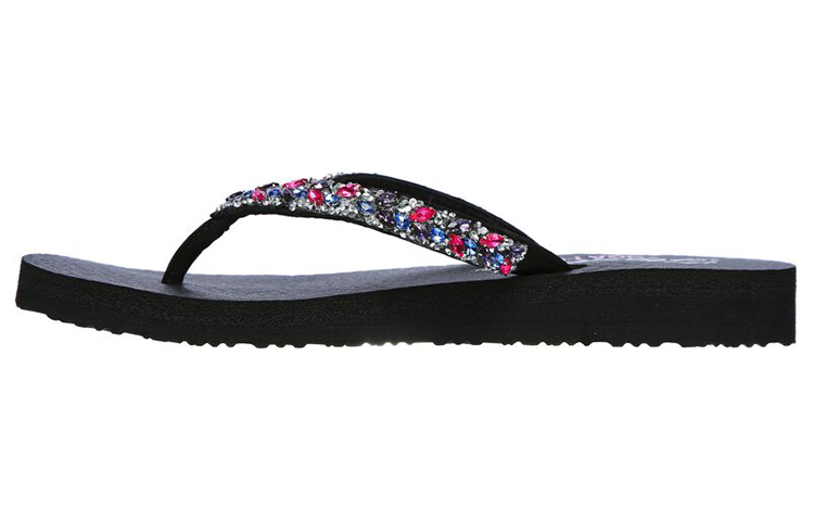 (Women) Skechers Meditation Sandal 'Black Rainbow' 119135-BKMT