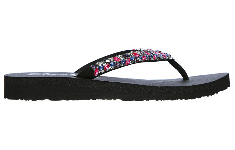 Order (Women) Skechers Meditation Sandal 'Black Rainbow' 119135-BKMT