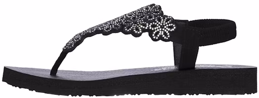 (Women) Skechers Meditation Sandal 'Black Silver' 119138-BKSL (Women) Skechers Meditation Sandal 'Black Silver' 119138-BKSL