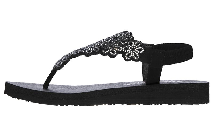 (Women) Skechers Meditation Sandal 'Black Silver' 119138-BKSL