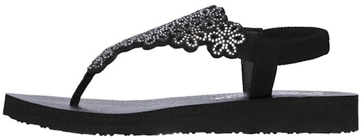 (Women) Skechers Meditation Sandal 'Black Silver' 119138-BKSL (Women) Skechers Meditation Sandal 'Black Silver' 119138-BKSL
