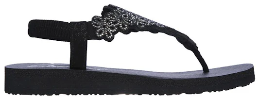 Order Skechers Meditation 時尚背帶式涼鞋 女款 黑銀色
