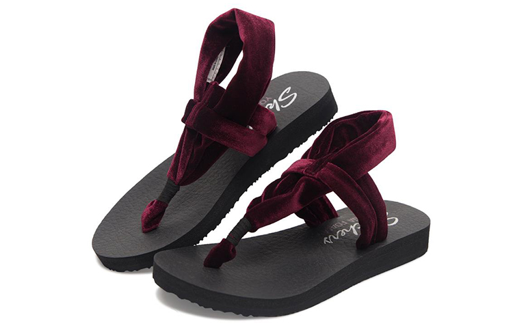 Lookbook (W) Sandal Skechers Meditation 'Burgundy Fashion' 31551-WINE