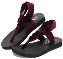 Lookbook Skechers Meditation 時尚背帶式涼鞋 女款 酒紅色