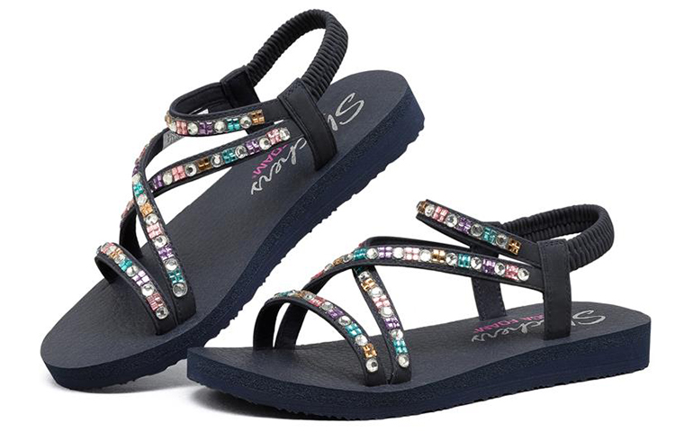 Lookbook (W) Sandal Skechers Meditasi 'Fashion Blue' 119144-NVY