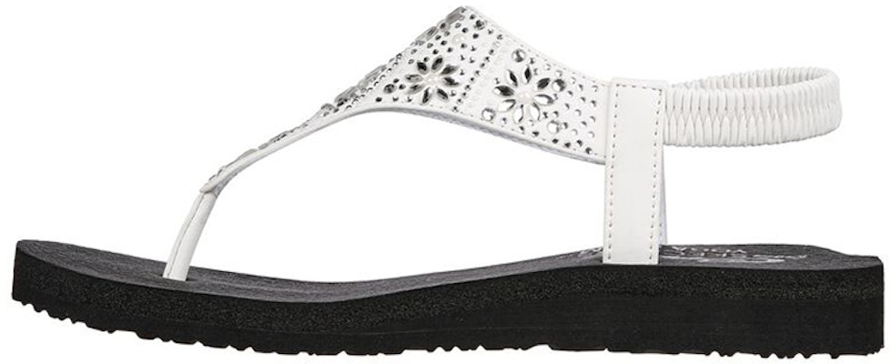 (Women) Skechers Meditation Sandal 'White Black' 119290-WHT Buy (Women) Skechers Meditation Sandal 'White Black' 119290-WHT