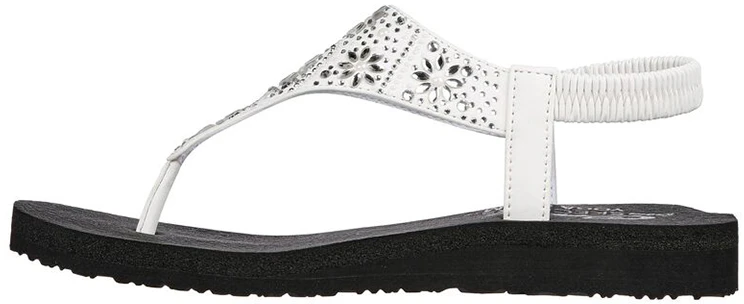 women-skechers-meditation-sandal-white-black-119290-wht