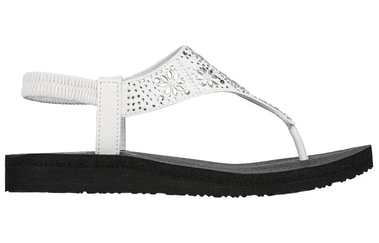 Order (Women) Skechers Meditation Sandal 'White Black' 119290-WHT