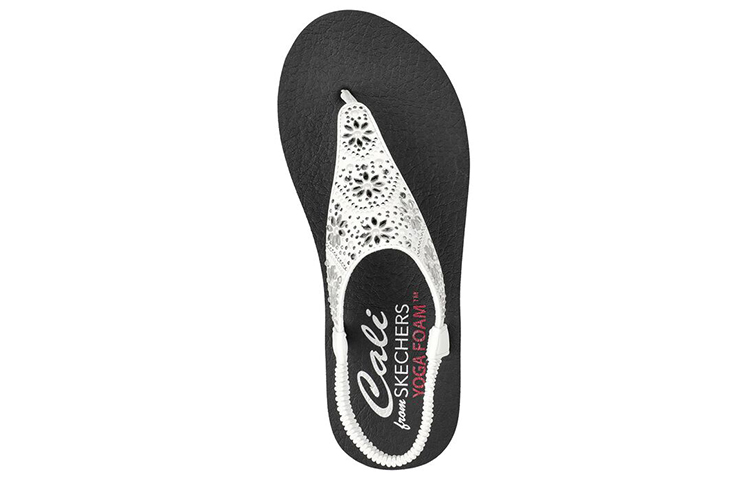 Shop (Women) Skechers Meditation Sandal 'White Black' 119290-WHT