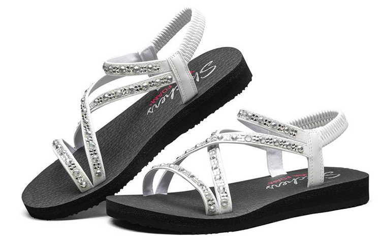 Lookbook (W) Sandal Skechers Meditation 'Putih Fashion' 119144-WHT