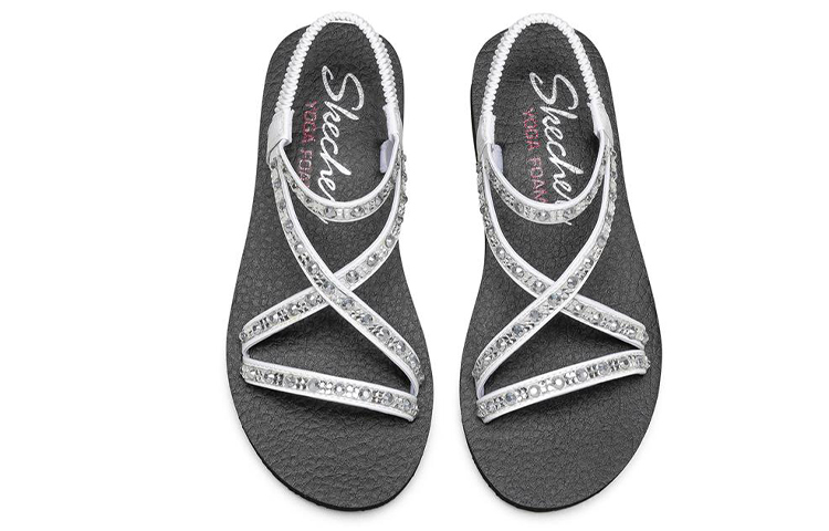 Shop (W) Sandal Skechers Meditation 'Putih Fashion' 119144-WHT