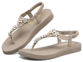 Lookbook Skechers Meditation 時尚背帶涼鞋 女款 自然色