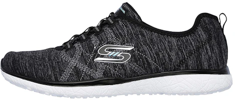 (Women) Skechers Microburst - On the Edge Slip-On 'Black White' 23315-BKW (Women) Skechers Microburst - On the Edge Slip-On 'Black White' 23315-BKW