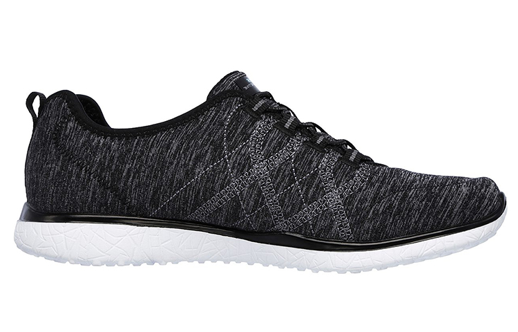 Order (Women) Skechers Microburst - On the Edge Slip-On 'Black White' 23315-BKW