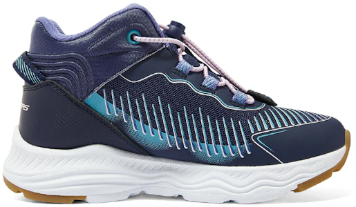 Lookbook Skechers Girls 保暖耐磨 舒適 中筒 雪地靴 女款 海軍藍薰衣草色