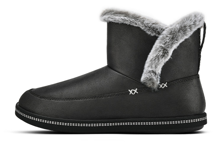 (Women) Skechers Mid-Top Snow Boots 'Black Fleece Comfort' 167689-BLK