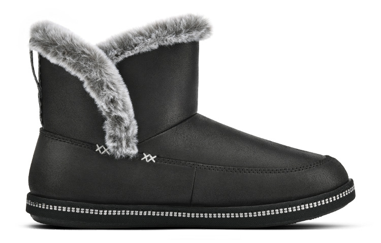 Order (W) 스케쳐스 블랙 플리스 미드탑 방한 부츠 (Skechers Black Fleece Mid-top Winter Boots) 167689-BLK