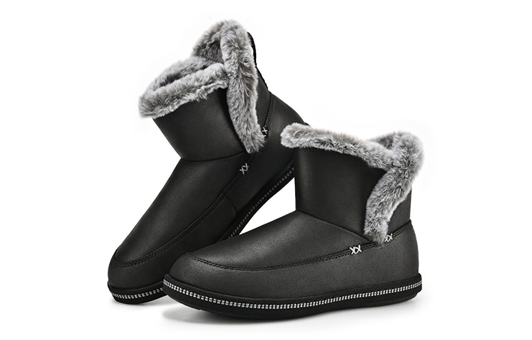 Lookbook (W) 스케쳐스 블랙 플리스 미드탑 방한 부츠 (Skechers Black Fleece Mid-top Winter Boots) 167689-BLK