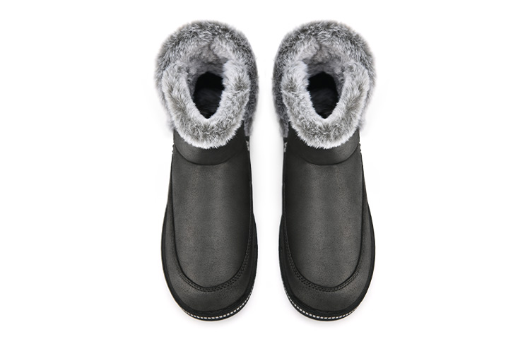 Shop (W) 스케쳐스 블랙 플리스 미드탑 방한 부츠 (Skechers Black Fleece Mid-top Winter Boots) 167689-BLK