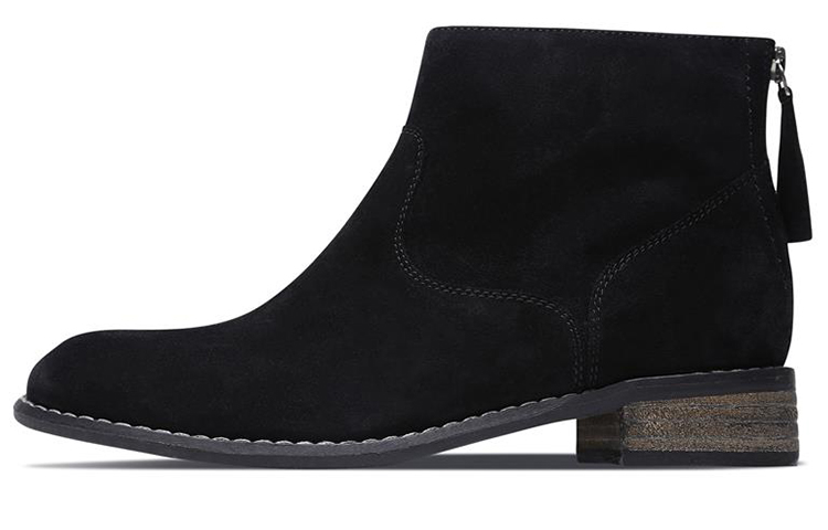 (Women) Skechers Modern Comfort 'Black Chunky Heel Bootie' 48378-BLK