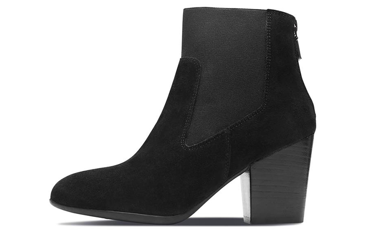 (Women) Skechers Modern Comfort 'Black Chunky Heel Bootie' 48354-BLK