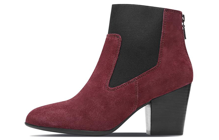 (Women) Skechers Modern Comfort 'Burgundy Chunky Heel Bootie' 48354-BURG