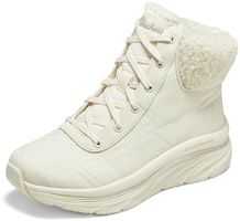Skechers 現代舒適 保暖耐磨 中筒 雪地靴 女款 米色 Lookbook Skechers 現代舒適 保暖耐磨 中筒 雪地靴 女款 米色
