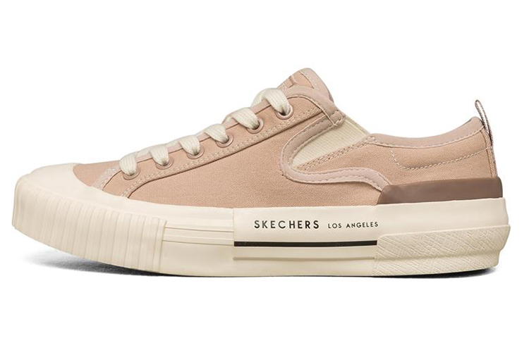 (Women) Skechers New Moon Low-Top Canvas Shoes Brown 155391-TAN