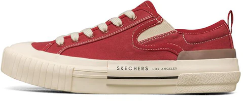 (Women) Skechers New Moon Low Top Canvas Sneakers Red 155391-RED (Women) Skechers New Moon Low Top Canvas Sneakers Red 155391-RED