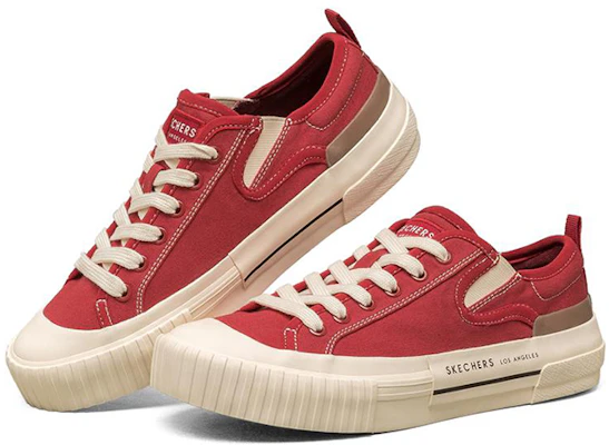 (W) Baskets Skechers New Moon Rouge Basse en Toile 155391-RED Lookbook (W) Baskets Skechers New Moon Rouge Basse en Toile 155391-RED
