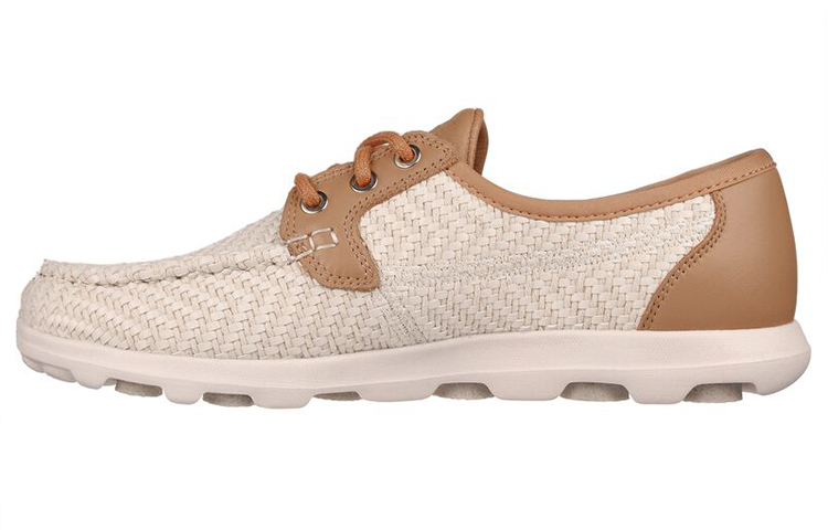 (Women) Skechers On-The-Go 2.0 'White Brown Slip-On' 136765-NAT