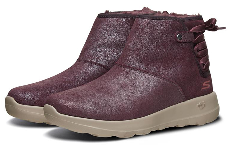 Lookbook (Women) Skechers On-The-Go 600 'Burgundy Faux Fur' 16602-BURG